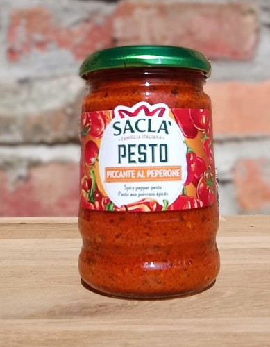 SACLA PESTO PICCANTE PEPPERONE 190G WŁOSKIE PIKANTNE PESTO PAPRYKOWE