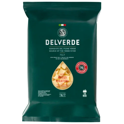 DELVERDE MEZZI RIGATONI 1 KG WŁOSKI MAKARON RURKI KRÓTKIE